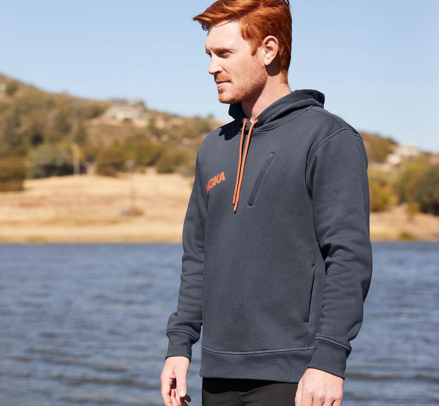 Hoka One One Mens Hoodie - Performance - Blue - KBUI16325